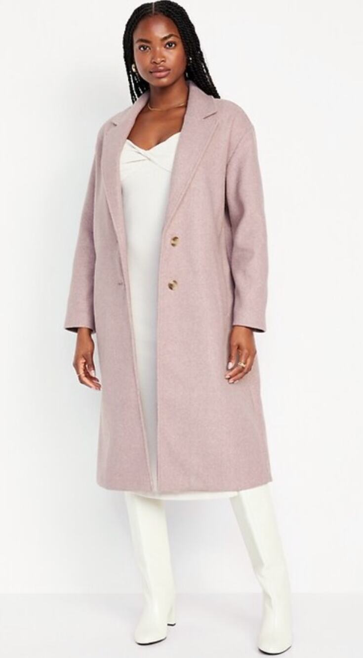 Old Navy Soft Brushed Long Overcoat size XL in Mauve
